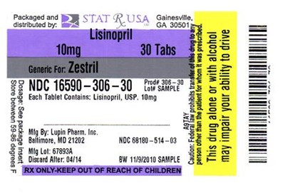 Label Image (Lisinopril 10mg Label 306)